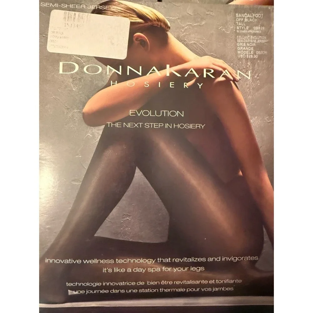 Lot 5 Donna Karan OB529 Semi Sheer Jersey Sandal Foot Off Black Tall